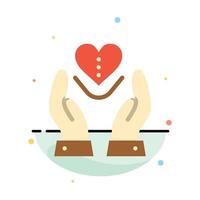 Care Compassion Feelings Heart Love Abstract Flat Color Icon Template vector