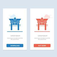 Gate Bridge China Chinese  Blue and Red Download and Buy Now web Widget Card Template vector