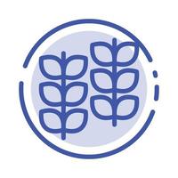 Plant Leaf Plant Growth Blue Dotted Line Line Icon vector