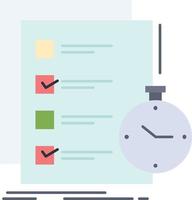 todo task list check time Flat Color Icon Vector