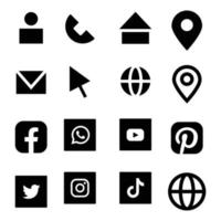 Collection of popular social media logo. Facebook, Instagram, twitter, LinkedIn, YouTube, telegram, vireo, snapchat, WhatsApp. Realistic editorial set. vector