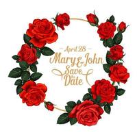 Vector flowers frame for wedding save the date