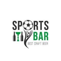 fútbol deportes bar fútbol cerveza pub vector icono