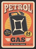 Vector retro poster of gas jerrycan