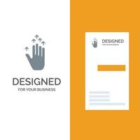 Gesture Hand arrow Up Grey Logo Design and Business Card Template vector