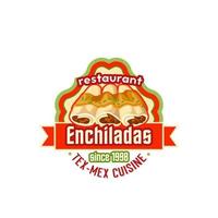 Enchiladas Mexican cuisine vector fast food icon