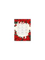 Year calendar template with red rose flower frame vector