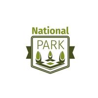 Green trees vector icon for national park