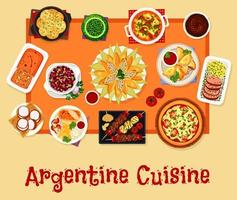 icono de almuerzo de cocina argentina, diseño de comida vector