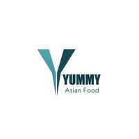logotipo vectorial para cafetería de comida asiática vector