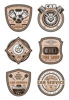 Car garage service vector icons