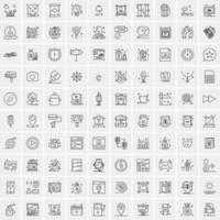 conjunto de 100 iconos de línea de negocios creativos vector