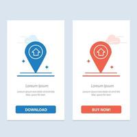 Map Navigation House  Blue and Red Download and Buy Now web Widget Card Template vector