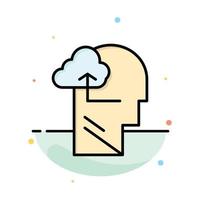 Experience Gain Mind Head Abstract Flat Color Icon Template vector