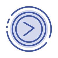 Arrow Interface Right User Blue Dotted Line Line Icon vector