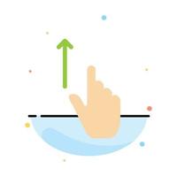 Up Finger Gesture Gestures Hand Abstract Flat Color Icon Template vector