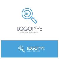 Code Code Search Magnifier Magnifying Blue Outline Logo Place for Tagline vector