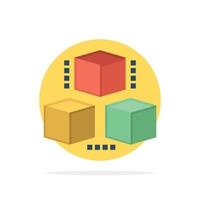 Box Delivery Computing Shipping Abstract Circle Background Flat color Icon vector