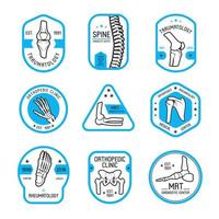 Traumatology, rheumatology and orthopedic label vector