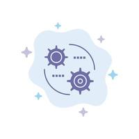 Control Setting Gear Setting Blue Icon on Abstract Cloud Background vector