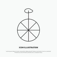 Wheel Cycle Circus Vector Line Icon