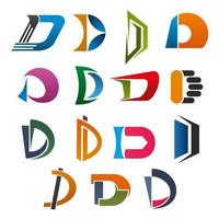 D icon of abstract letter font for business design vector