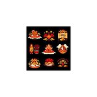 Chinese New Year vector decorations icons