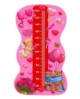 Cartoon cupids sweets and toys kids height chart vector