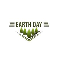 Earth Day ecology green nature trees vector icon
