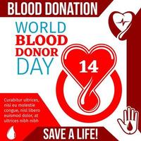 World Blood Donor Day medical banner design vector