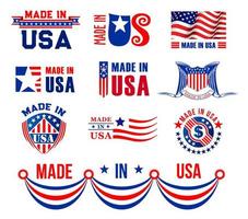 iconos vectoriales o bagdes para made in usa vector