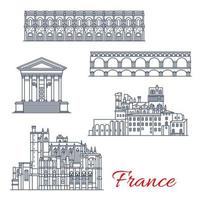 Vector Nimes and Narbonne architecture in France