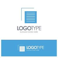 Document File User Interface Blue Solid Logo with place for tagline vector