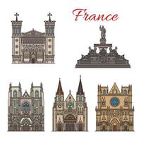 France travel landmarks vector facade buildings
