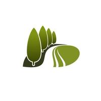 Vector icon of green trees garden or nature park