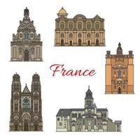 French travel landmark icon for religious tourism vector