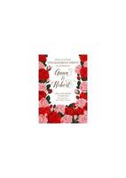 Vector engagement invitation card of roses flowers