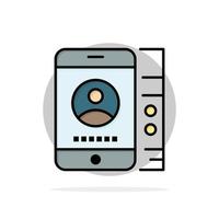 mobile Cell Service Phone Abstract Circle Background Flat color Icon vector