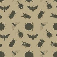 Seamless vector pattern with insects.