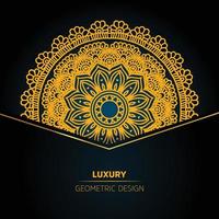Luxury Mandala with black Background vector