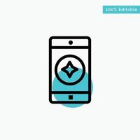 Favorite Mobile Mobile Mobile Application turquoise highlight circle point Vector icon