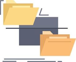 folder file management move copy Flat Color Icon Vector