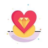 diamante amor corazón boda empresa logotipo plantilla color plano vector
