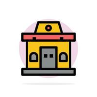 Building Office Ticket Urban Abstract Circle Background Flat color Icon vector