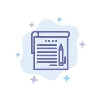 Student Notes Note Education Blue Icon on Abstract Cloud Background vector