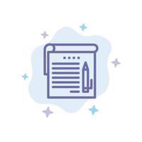 Student Notes Note Education Blue Icon on Abstract Cloud Background vector