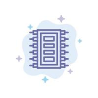 Tech Hardware Chip Computer Connect Blue Icon on Abstract Cloud Background vector