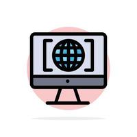 Computer Internet World Big Think Abstract Circle Background Flat color Icon vector