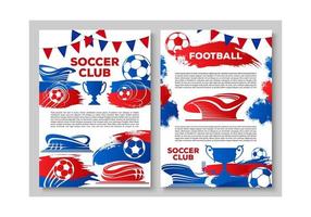 Soccer sport club banner with football stadium vector