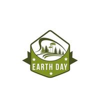 Earth Day green nature planet vector ecology icon